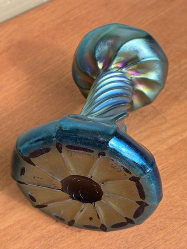 LOUIS COMFORT TIFFANY FAVRILE TWIST CANDLESTICK/LAMP BASE-"LCT" c1900 - Bild 7 von 10