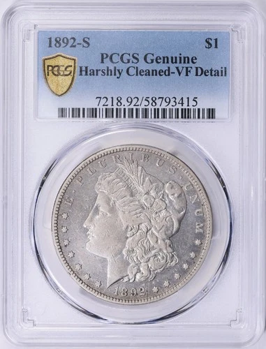 1892 S Morgan Silver Dollar $1 PCGS VF Details