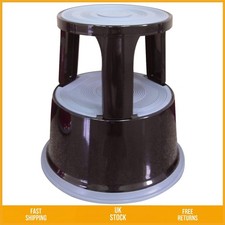 Sturdy Versatile Metal Mobile Kick Step Stool Non Slip Safety Treads 430mm 1pk