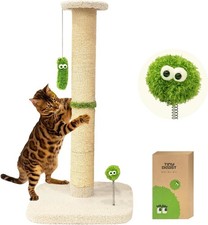 TINYBEAST 34.7" Tall Cat Scratching Post, 3 in 1 Sisal Cat Scratcher, Heavy D...
