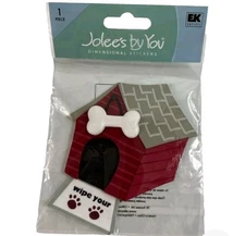  Jolee's Red DOG House Mat wipe your paws White Bone