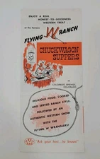Vintage 1950's Flying W Ranch, Colorado Springs, Chuckwagon Suppers - Brochure