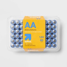 AA Batteries 60pk Alkaline Battery - up&up: 1.5V Household Power Supply