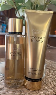 Victoria's Secret Coconut Passion Body Mist Spray & Body Lotion Set of 2 NEW