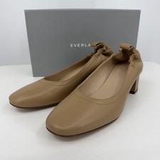 Everlane Italian Leather Day Heel Light Taupe 8.5 Women's Elastic Back Comfort