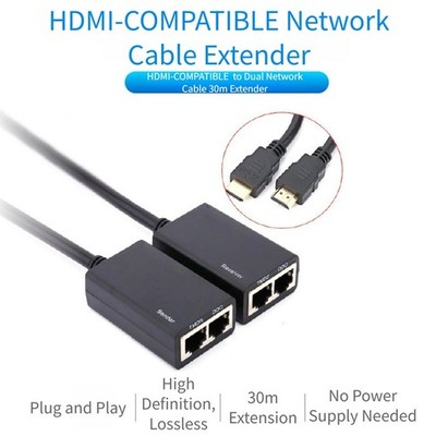 DVI Extender über Cat5e/6 unterstützt 1080P kompatibles Video bis zu 30 Meter