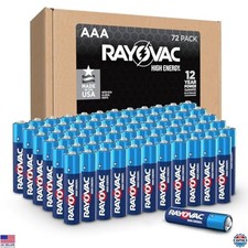 Rayovac High Energy AAA Batteries 72 Pack , Alkaline Triple A Batteries