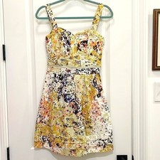 Cutest ever Guess floral print sleeveless exposed gold zippers dress