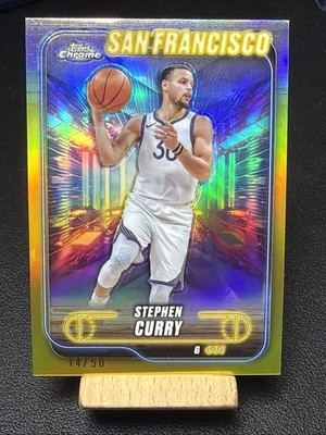 Topps 2024-25 Chrome Stephen Curry #187 Gold Refractor #d 14/50