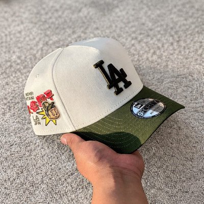 New Era 9FORTY LA Dodgers White Green Adjustable Baseball Cap Ohtani Patch