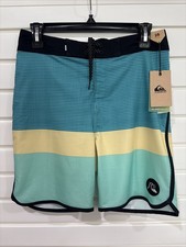 NWT Quiksilver SURFSILK TIJUANA AQUA GREEN Youth Board Shorts Size 14/28"