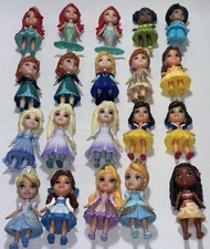 LOT OF 28 Disney Princess Mini 3.5 Doll Posable Snow White Anna Elsa Moana A2