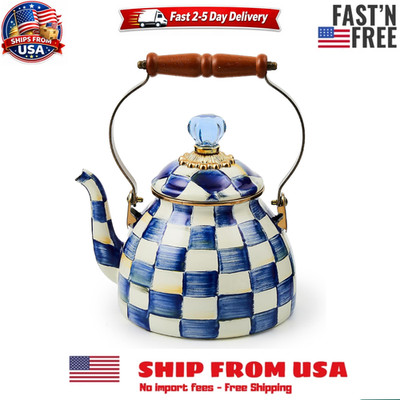 MacKenzie-Childs Royal Check Tea Kettle, 2 Quarts 