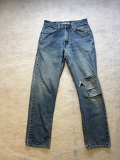 VTG Levis 505 Mens 32x32 shrunk stone Wash distressed straight leg denim jeans