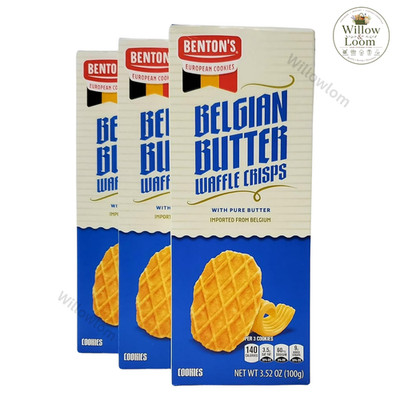Benton's Belgian Butter Waffle Crisps with Pure Butter 3.52 oz Pack of 3 Cookies
