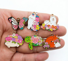 60Pcs Mixed Animal Flower Metal Charms For DIY Earring Necklace Jewelry Making