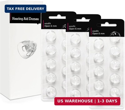 Open 6mm-Hearing Aid Domes for Oticon Minifit, Oticon Hearing Aid Supplies, Repl
