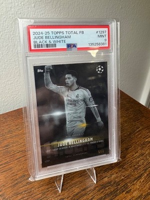 2024-25 Topps Total Jude Bellingham Black & White PSA 9 5/10 Jersey Match