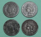 Indian Head Penny Lot 1880, 1881, 1882 (2) Total of four coins