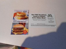 Lot of 10 Mcdonalds Combo Meal Cards