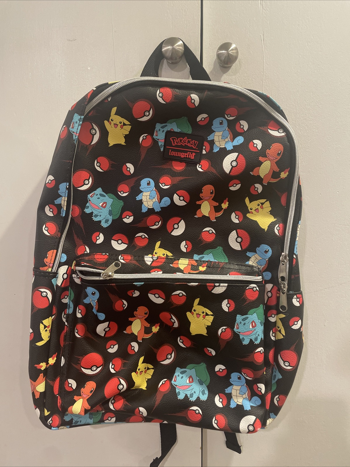 Loungefly Pleather Pokémon Backpack Pikachu Bulbasaur Squirtle Charmander TAG ON