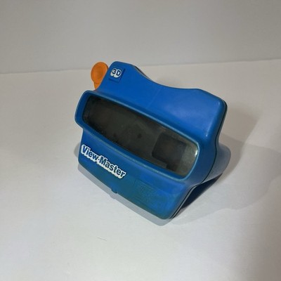 Vintage Blue Viewmaster 3D Viewer Toy with Orange Handle