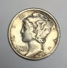 1941 D Dime Mercury Silver 10C Coin WWII Era