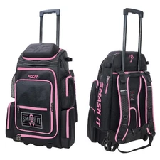 2025 Smash Ops Lil’ Guerrilla Hybrid Roller/Bat Pack Bag - Pink Cancer Awareness
