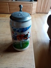 Oktoberfest München Jahreskrug 1990 mit Zinndeckel Top 