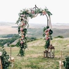7FT Garden Arch Trellis Outdoor Steel Arbor Climbing Plants Archway Frame Stand