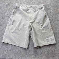Huk Cargo Fishing Shorts Men M Gray 10" Stretch Next Level Performance