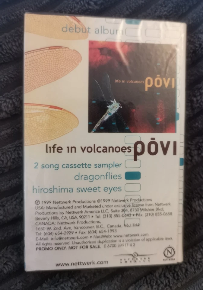 Pōvi - 2 Song Cassette Sampler - Dragonflies/Hiroshima Sweet Eyes (Sealed Cass) - Image 2 of 2