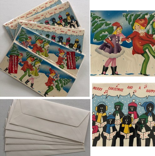 5 Sets NEW vtg MCM Christmas Cards 10.5 x 4.5" Card & Envelopes - 30 Cards NIP