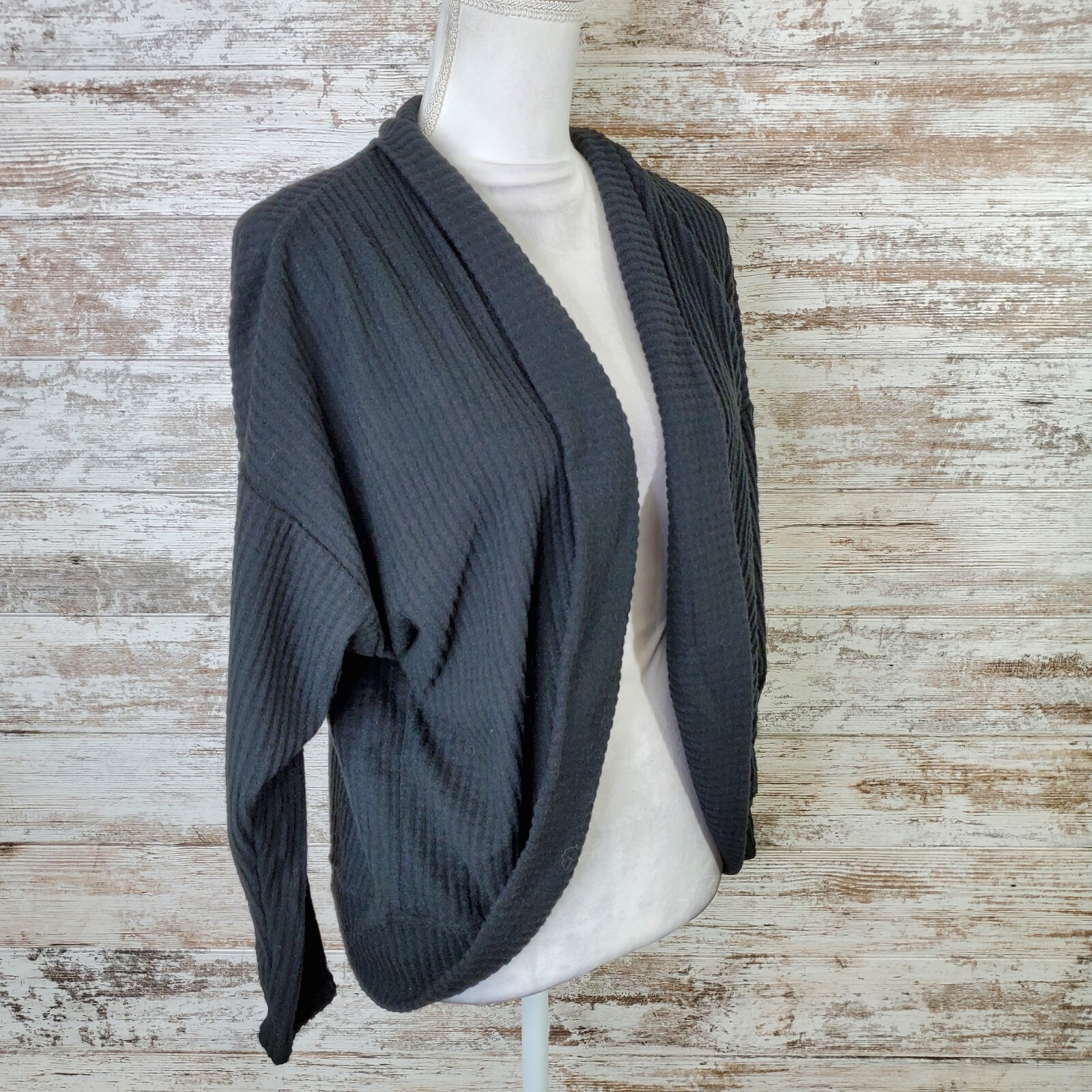 Socialite Cocoon Waffle Knit Black 