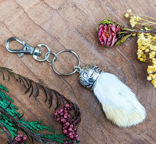 Real Rabbit Foot hook Keychain NATURAL lucky talisman oddities ...