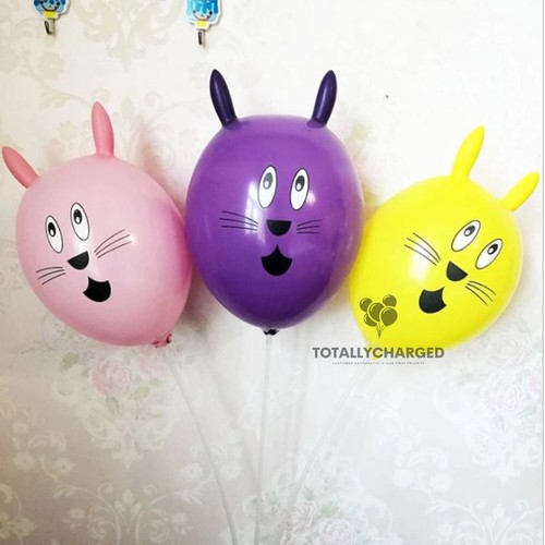 12 inch printed latex balloon rabbit shaped children's toy Baloon cartoon Decor - Picture 2 of 6