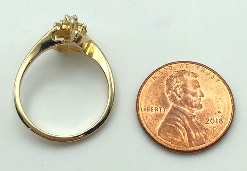 14k Gold Ring with natural Opal and 0.13cts of Diamonds Size: 6.5 - Picture 8 of 9