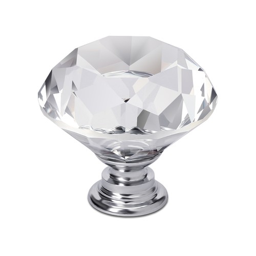 Diamond Shape Crystal Glass Cabinet Knobs Drawer Kitchen Dresser Handle Pull Lot - Picture 5 of 19