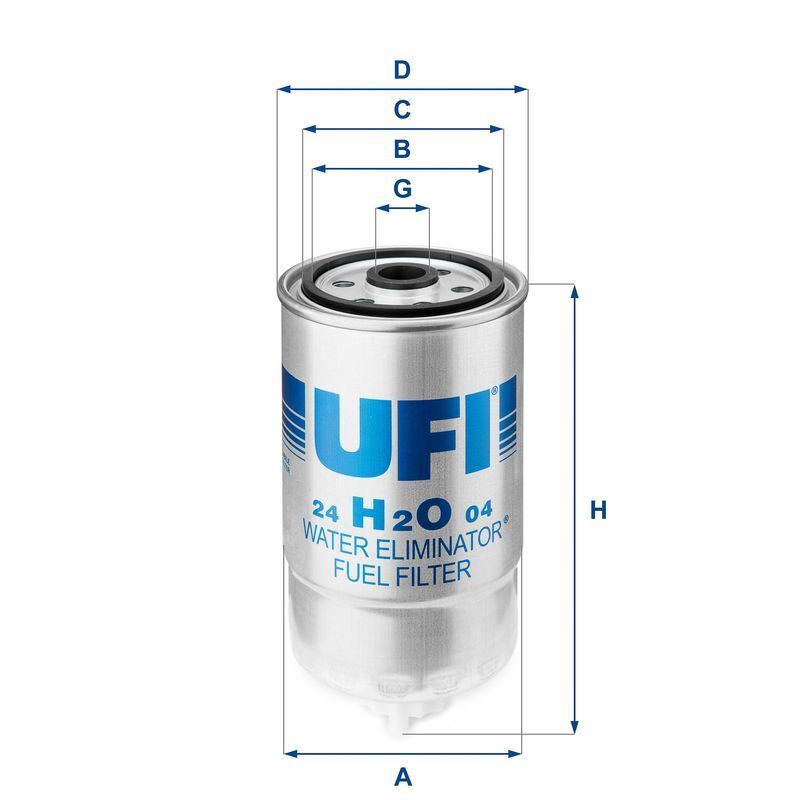 UFI Fuel Filter Insert Fits Alfa Romeo Fiat Lancia LDV LTI Piaggio 24.H2O.04 - Image 2