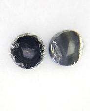 0.77ct 5.2mm round disc shape gray color slice diamond pair natural diamond pair