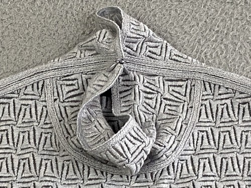 AKRIS Tunic Top Size US 6 Gray Textured Abstract Prnt Stretch Wool Blnd Designer - Picture 5 of 11