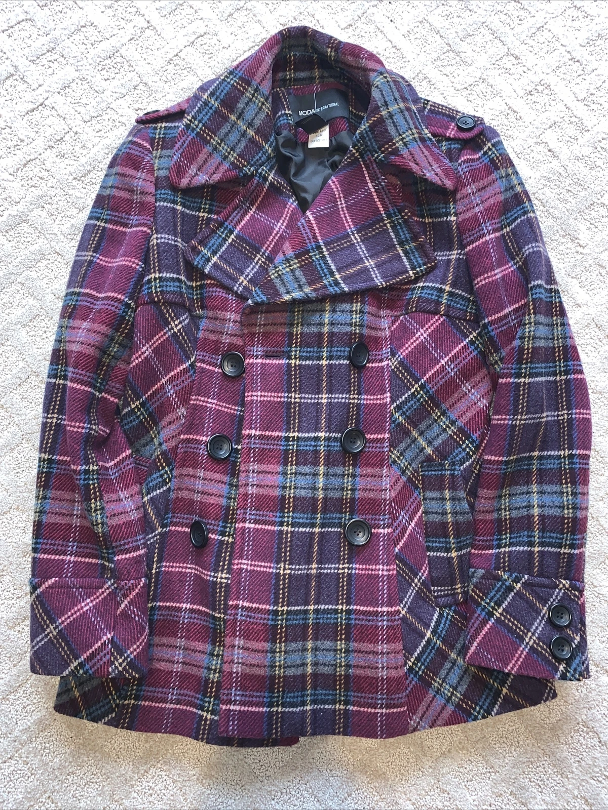 UNDERCOVER Pavone doppiopetto Moda Victoria Secret donna a quadri vino taglia media M