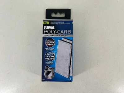 Fluval U2 Poly-Aktivkohle Filterpatrone 2 Stück (A490) NEU