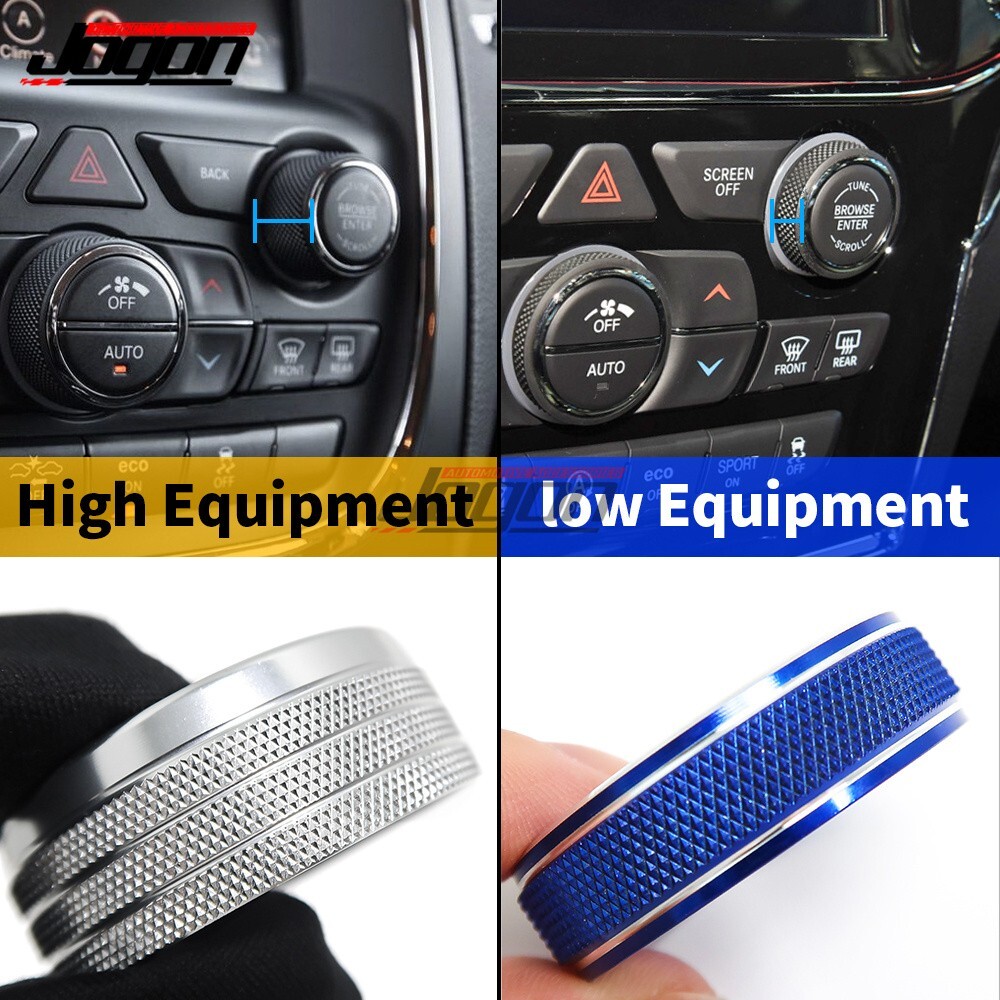 Blue Console AC Knob Radio Volume Ring Cover Trim For Jeep Grand Cherokee 14-21 - Picture 2 of 8