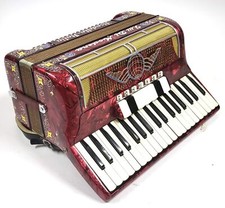 Accordéon Vintage Stradella Italia – Rouge F.UI Di Modena – Avec Étui