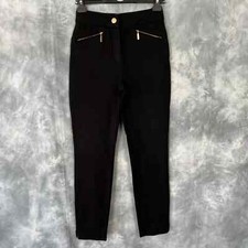 Per Una M&S Black Stretch Slim Cigarette Trousers Size 6 High Waist Classy Smart