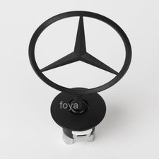 matte black Fits Mercede s Benz Standing Hood Star Logo Emblem Badge Ornament