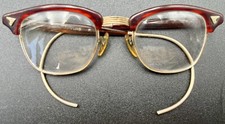 Vintage Universal Optical Co American Metal 12KGF Horn Rim Eyeglasses Frames
