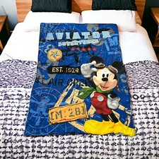 Disney Mickey Mouse Comforter Aviator Adventures Kid Twin Bed 53  x40  Airplanes