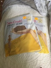2 Pair Vintage New Crush One Size Stretch Pantyhose Desert Sand